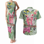 Australia Galah Birds Couple Christmas Couples Matching Tank Maxi Dress and Hawaiian Shirt Mint Glaze