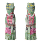 Australia Galah Birds Couple Christmas Couples Matching Tank Maxi Dress and Long Sleeve Button Shirt Mint Glaze
