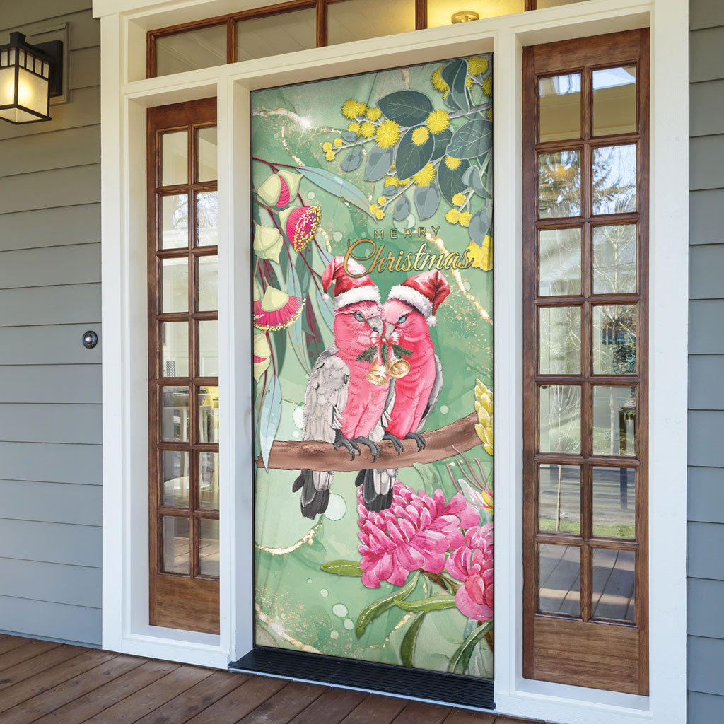 Australia Galah Birds Couple Christmas Door Cover Mint Glaze