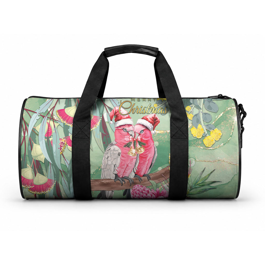 Australia Galah Birds Couple Christmas Duffle Bag Mint Glaze