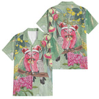 Australia Galah Birds Couple Christmas Family Matching Off Shoulder Short Dress and Hawaiian Shirt Mint Glaze