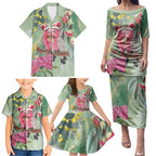 Australia Galah Birds Couple Christmas Family Matching Puletasi and Hawaiian Shirt Mint Glaze