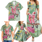 Australia Galah Birds Couple Christmas Family Matching Summer Maxi Dress and Hawaiian Shirt Mint Glaze