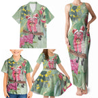 Australia Galah Birds Couple Christmas Family Matching Tank Maxi Dress and Hawaiian Shirt Mint Glaze