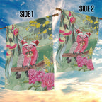 Australia Galah Birds Couple Christmas Garden Flag Mint Glaze