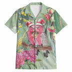 Australia Galah Birds Couple Christmas Hawaiian Shirt Mint Glaze