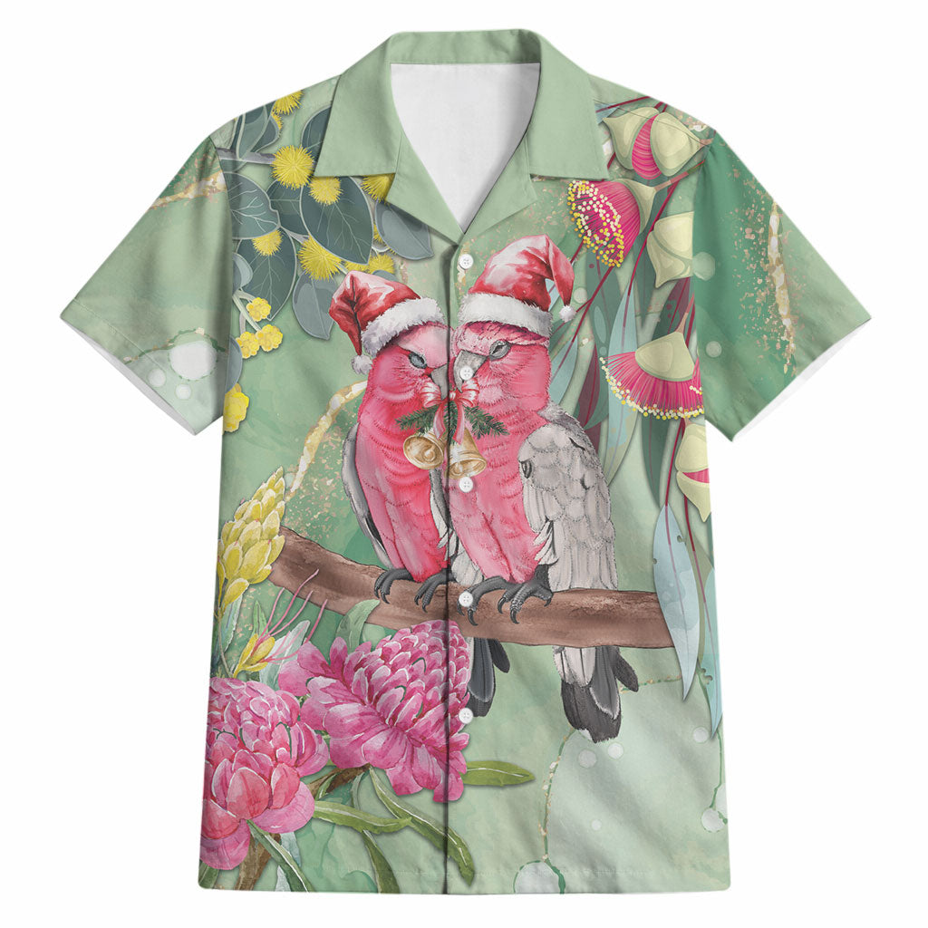Australia Galah Birds Couple Christmas Hawaiian Shirt Mint Glaze