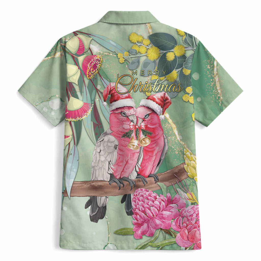 Australia Galah Birds Couple Christmas Hawaiian Shirt Mint Glaze