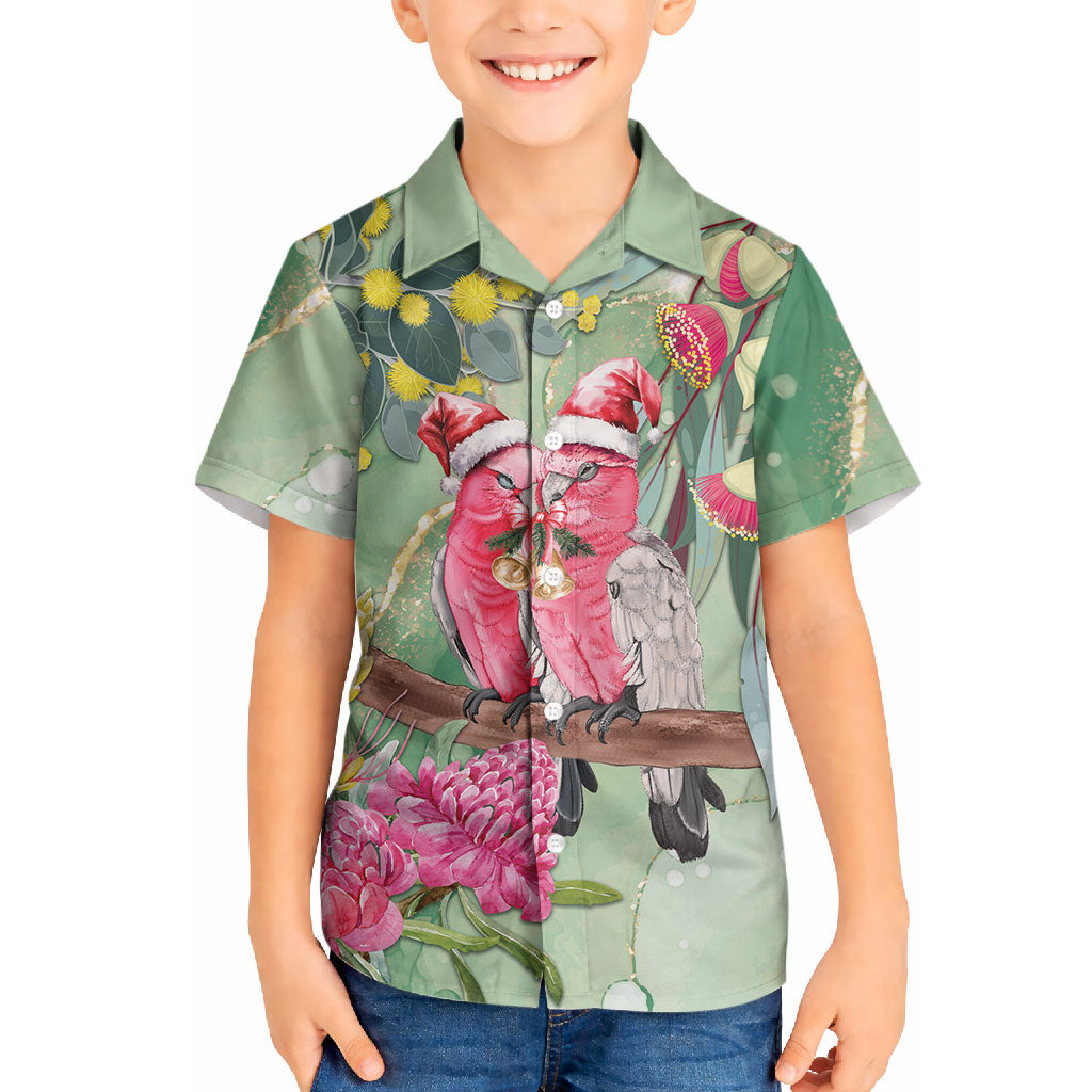 Australia Galah Birds Couple Christmas Hawaiian Shirt Mint Glaze