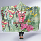 Australia Galah Birds Couple Christmas Hooded Blanket Mint Glaze