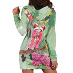 Australia Galah Birds Couple Christmas Hoodie Dress Mint Glaze