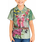Australia Galah Birds Couple Christmas Kid Hawaiian Shirt Mint Glaze