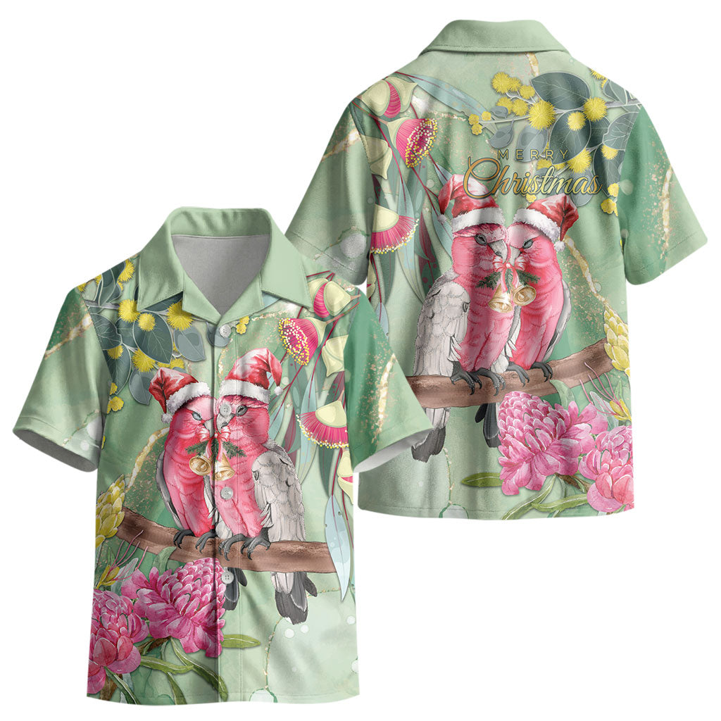 Australia Galah Birds Couple Christmas Kid Hawaiian Shirt Mint Glaze