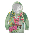 Australia Galah Birds Couple Christmas Kid Hoodie Mint Glaze