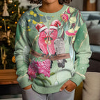 Australia Galah Birds Couple Christmas Kid Ugly Christmas Sweater Mint Glaze