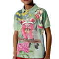 Australia Galah Birds Couple Christmas Kid Polo Shirt Mint Glaze