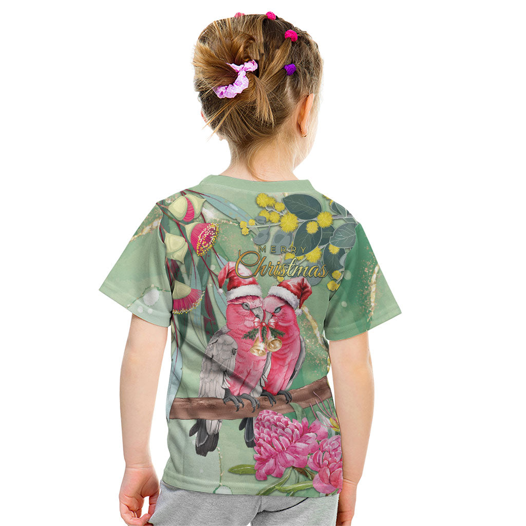 Australia Galah Birds Couple Christmas Kid T Shirt Mint Glaze