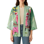 Australia Galah Birds Couple Christmas Kimono Mint Glaze