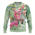 Australia Galah Birds Couple Christmas Ugly Christmas Sweater Mint Glaze