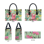 Australia Galah Birds Couple Christmas Leather Bag Mint Glaze