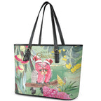 Australia Galah Birds Couple Christmas Leather Tote Bag Mint Glaze