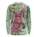 Australia Galah Birds Couple Christmas Long Sleeve Shirt Mint Glaze
