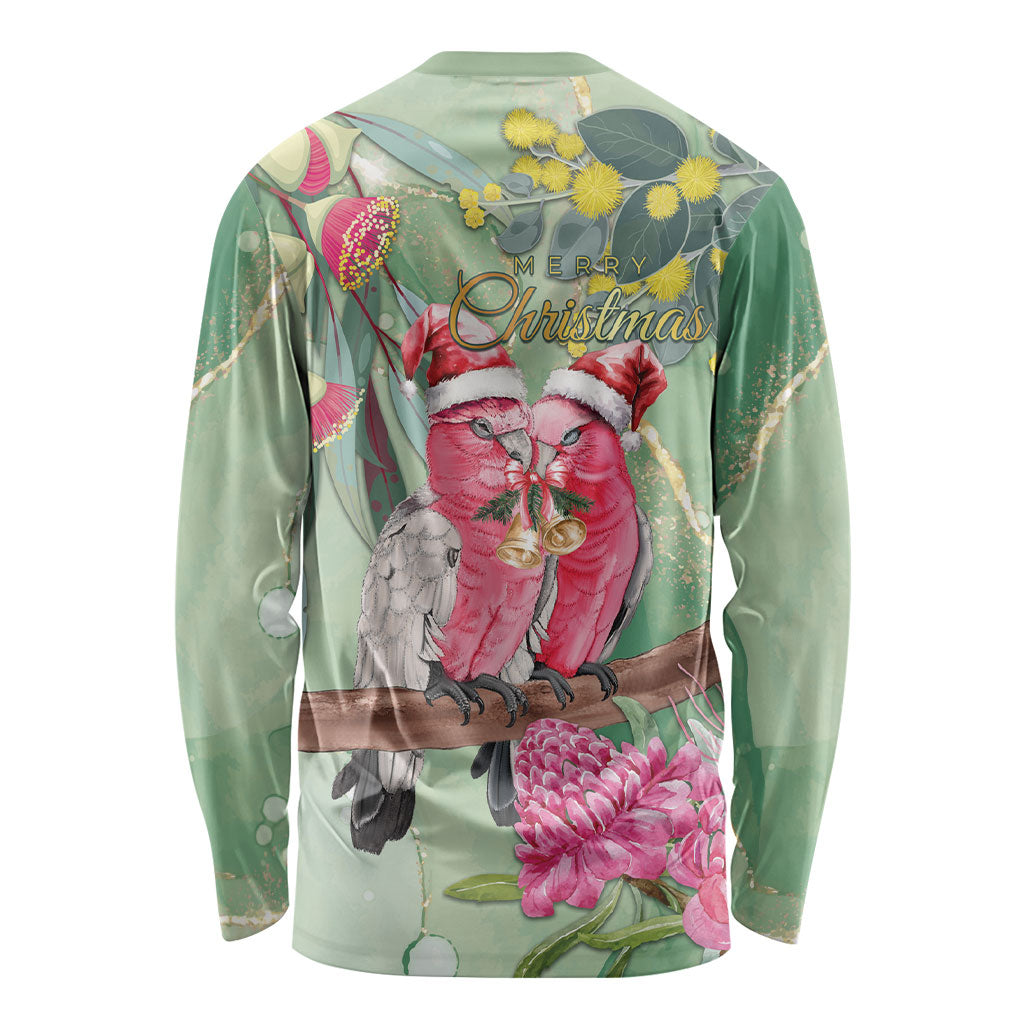 Australia Galah Birds Couple Christmas Long Sleeve Shirt Mint Glaze