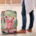 Australia Galah Birds Couple Christmas Luggage Cover Mint Glaze