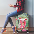 Australia Galah Birds Couple Christmas Luggage Cover Mint Glaze