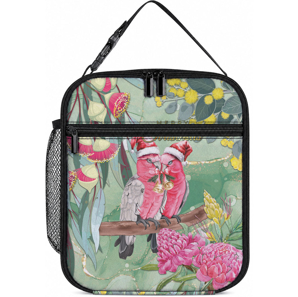 Australia Galah Birds Couple Christmas Lunch Bag Mint Glaze