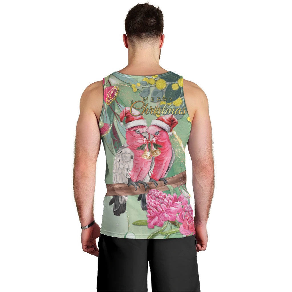 Australia Galah Birds Couple Christmas Men Tank Top Mint Glaze