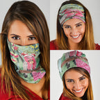 Australia Galah Birds Couple Christmas Neck Gaiter Mint Glaze