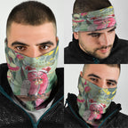 Australia Galah Birds Couple Christmas Neck Gaiter Mint Glaze