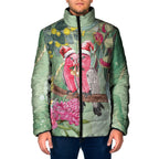 Australia Galah Birds Couple Christmas Padded Jacket Mint Glaze