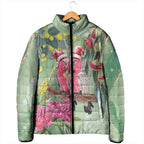 Australia Galah Birds Couple Christmas Padded Jacket Mint Glaze