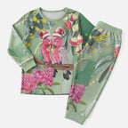 Australia Galah Birds Couple Christmas Pajama Set Mint Glaze