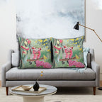 Australia Galah Birds Couple Christmas Pillow Cover Mint Glaze