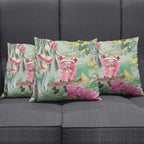 Australia Galah Birds Couple Christmas Pillow Cover Mint Glaze
