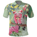 Australia Galah Birds Couple Christmas Polo Shirt Mint Glaze