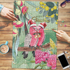 Australia Galah Birds Couple Christmas Puzzle Mint Glaze
