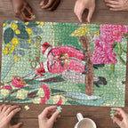 Australia Galah Birds Couple Christmas Puzzle Mint Glaze