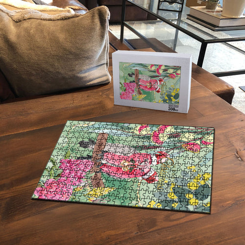 Australia Galah Birds Couple Christmas Puzzle Mint Glaze