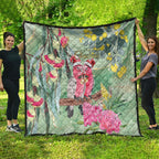 Australia Galah Birds Couple Christmas Quilt Mint Glaze