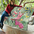 Australia Galah Birds Couple Christmas Quilt Mint Glaze