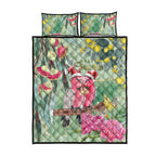 Australia Galah Birds Couple Christmas Quilt Bed Set Mint Glaze