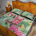 Australia Galah Birds Couple Christmas Quilt Bed Set Mint Glaze