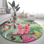 Australia Galah Birds Couple Christmas Round Carpet Mint Glaze