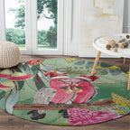 Australia Galah Birds Couple Christmas Round Carpet Mint Glaze