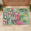 Australia Galah Birds Couple Christmas Rubber Doormat Mint Glaze