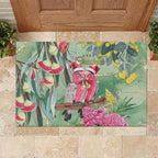 Australia Galah Birds Couple Christmas Rubber Doormat Mint Glaze